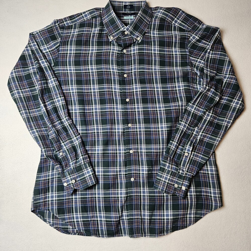 Peter Millar Men's Winter Soft Twill Button Down Plaid Long Sleeve Shirt Large